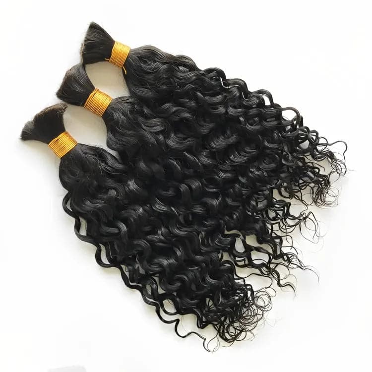 Premium Bulk Human Braiding Hair--Water Wave Bulk Hair Extensions for Boho Knotless Braiding crochet braids, crochet locs, premium crochet braids, high-quality locs