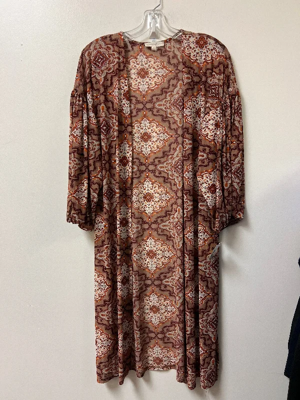 Kimono By Clothes Mentor In Brown & Orange, Size: S