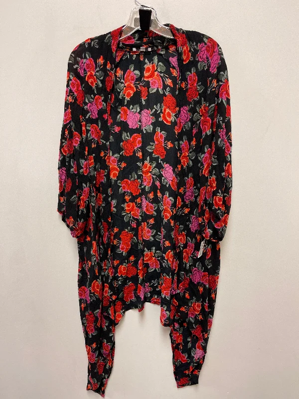 Kimono By Clothes Mentor In Floral Print, Size: L