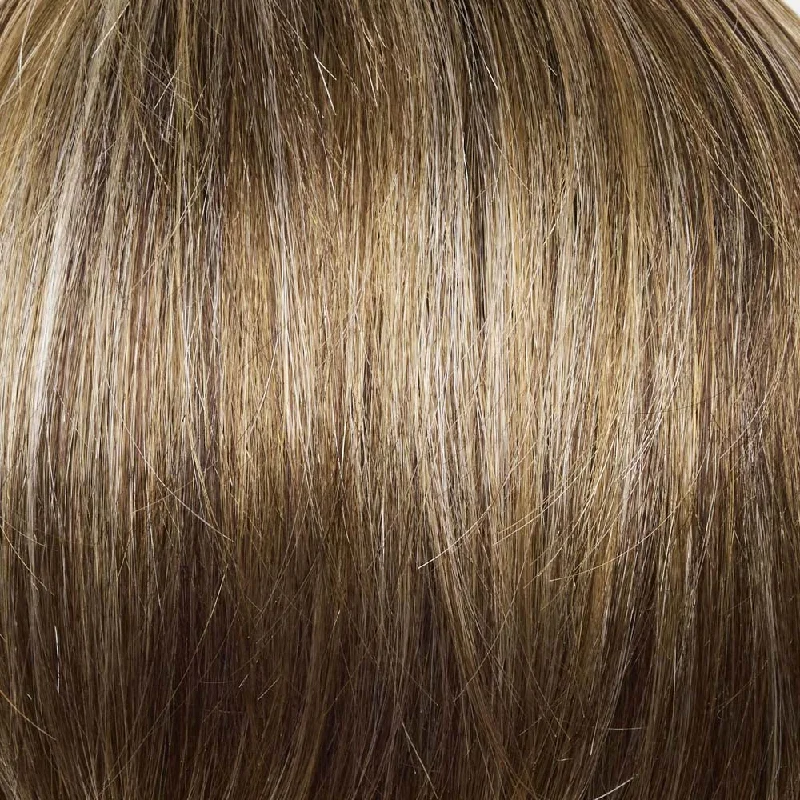 Sparkling Mocha R | Neutral dark-brown base featuring silvery white and golden blond highlights.