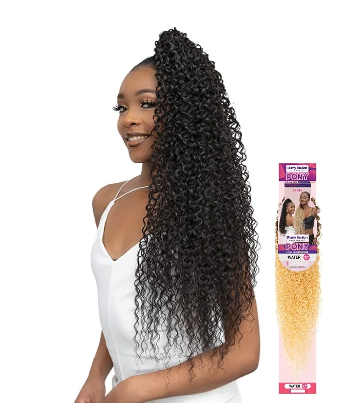 clip-in ponytail extensions, premium ponytail extensions, high-quality clip-in ponytails, 100% human hair ponytails---Janet Remy Illusion Virgin Human Hair Dupe Pony - Water Wave 32" clip-in ponytail extensions, premium ponytail extensions, high-quality clip-in ponytails, 100% human hair ponytails---Janet Remy Illusion Virgin Human Hair Dupe Pony - Water Wave 32"