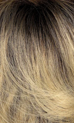 614GR - Wheat blonde with light gold blonde highlights and brown roots
