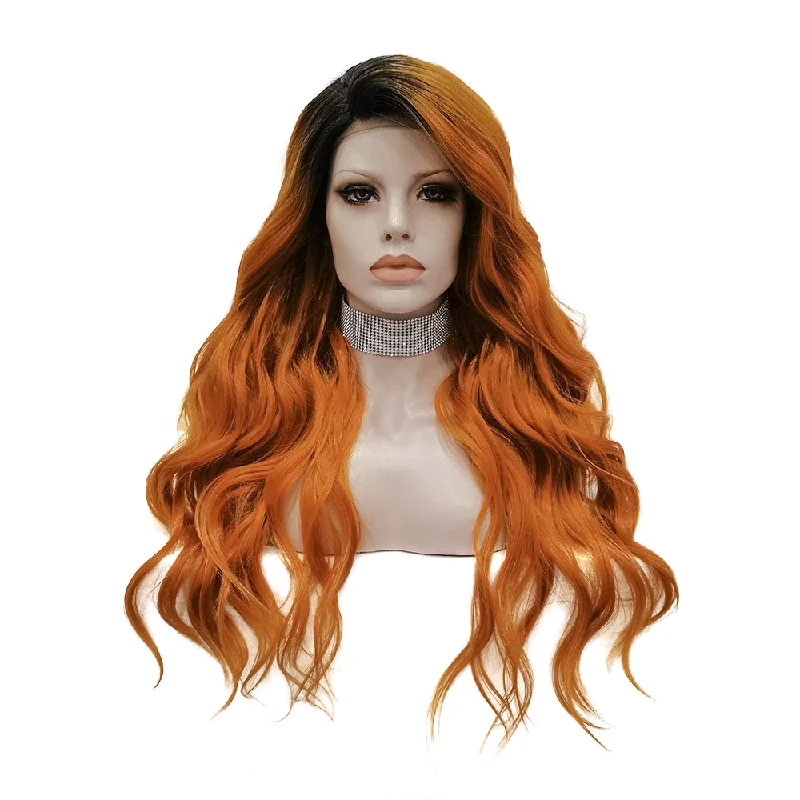 Premium Wig - Auburn Long Big Wave Lace Front Wigtop-rated no lace wigs, best wigs, high-quality no lace wigs, top-rated glueless wigs