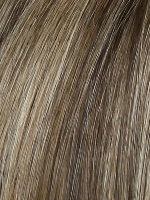 RL12/22SS Shaded Cappucino | Light Golden Brown Evenly Blended with Cool Platinum Blonde Highlights and Dark Roots