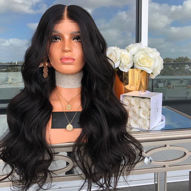 Premium Wig - Mid-Section Long Curly Big Wave Fluffy Lace Fronttop-rated no lace wigs, best wigs, high-quality no lace wigs, top-rated glueless wigs