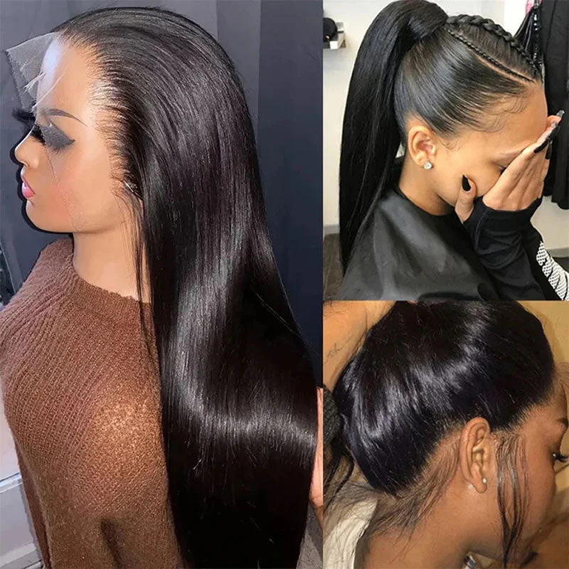 Klaiyi Straight Hair 360 Lace Frontal Wig Full Lace Wigs 180% Density Thick Human Hair Wigstop-rated no lace wigs, best wigs, high-quality no lace wigs, top-rated glueless wigs