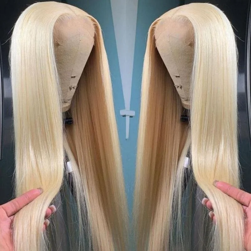 Klaiyi Honey Blonde 613 Color Silk Straight 360 Lace Front Human Hair Wigs Preplucked Baby hairtop-rated no lace wigs, best wigs, high-quality no lace wigs, top-rated glueless wigs