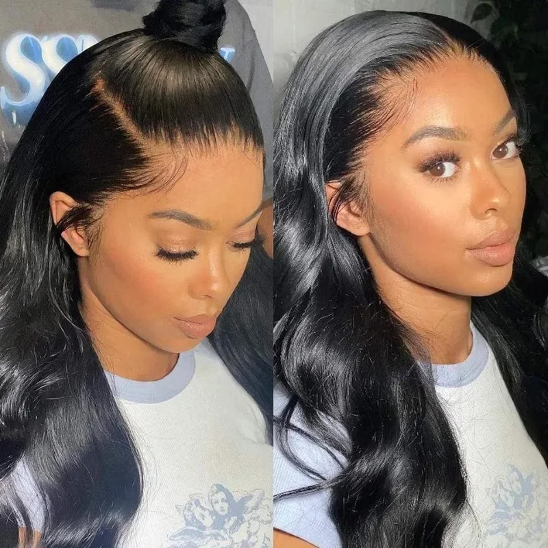 Klaiyi Hair Transparent Lace Wig Body Wave Lace Frontal Wigs Virgin Human Hair Pre Pluckedtop-rated no lace wigs, best wigs, high-quality no lace wigs, top-rated glueless wigs