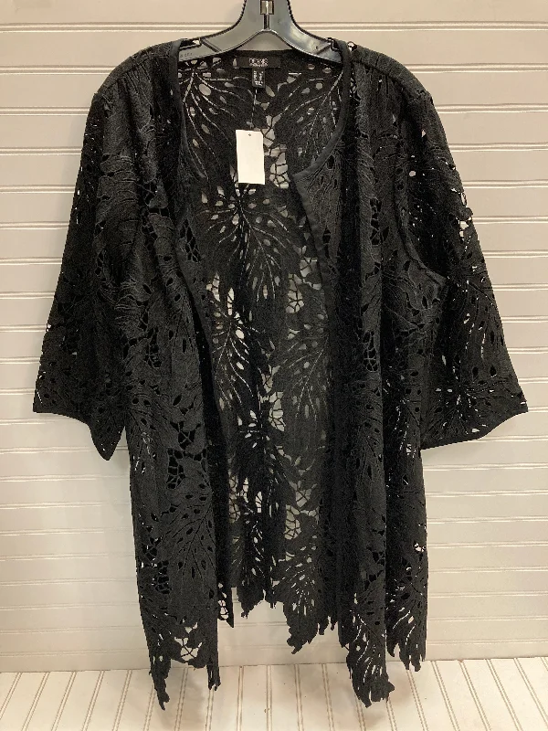 Kimono By Dennis Basso Qvc In Black, Size: 1x