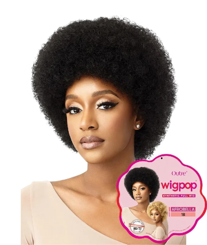 Glueless Straight Human Hair Wigs-Outre Wigpop Full Wig Afrobella