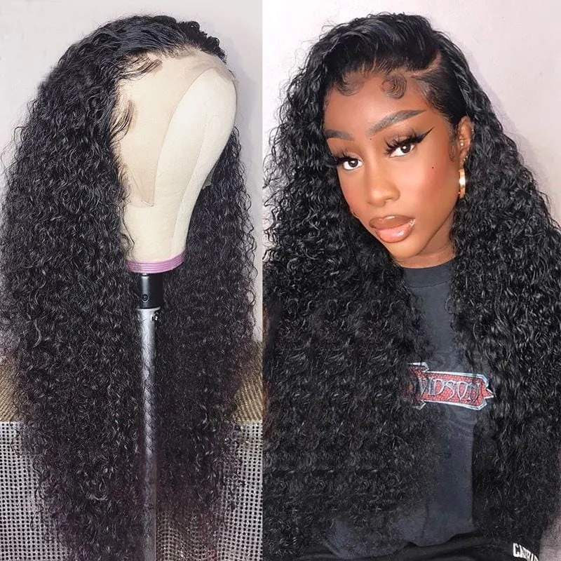 Klaiyi Hair Brazilian Curly Hair Invisible Lace Frontal Wigs 13x4 Human Hair Wigs with Baby Hairtop-rated no lace wigs, best wigs, high-quality no lace wigs, top-rated glueless wigs