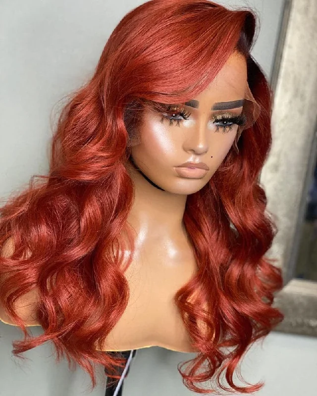 Premium No Lace Wigs Collection--Custom Colored Body Wave 13x6 Lace Front Wig