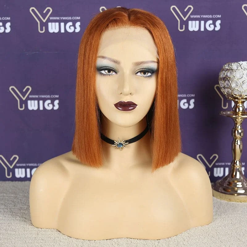 Premium No Lace Wigs Collection--Ginger Bob Wig Brazilian 13 x 6 Lace Front Wig BOB36 Premium No Lace Wigs Collection--Ginger Bob Wig Brazilian 13 x 6 Lace Front Wig BOB36