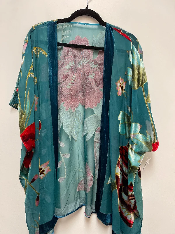 Kimono By Clothes Mentor In Teal, Size: Osfm