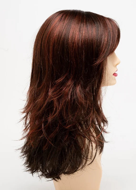 Chocolate Cherry | Sable brown roots with chestnuts undertones topped with a deep cherry red