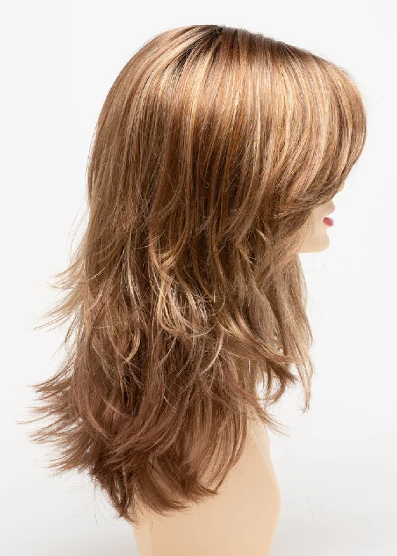 Creamed Coffee | Sable brown roots with chocolate brown blended with warm cinnamon and blonde latte