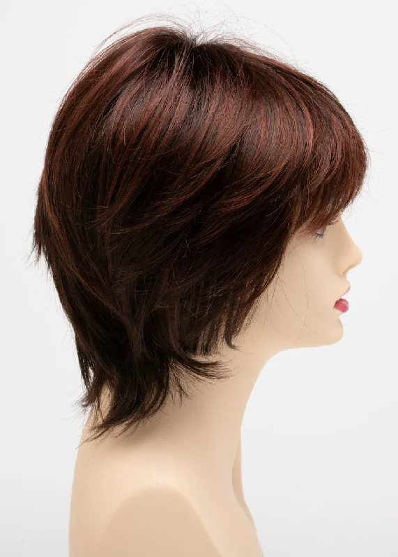 Chocolate Cherry | Sable brown roots with chestnuts undertones topped with a deep cherry red