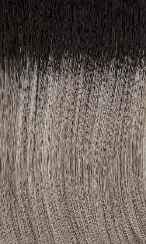 38/56GR | Silver white highlighted with light grey and light brown and off black roots