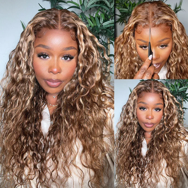 Klaiyi Highlight Blonde Jerry Curly/Water WavePut On and Go Glueless Lace Wigs 7x5 Bye Bye Knots Human Hair Lace Wigtop-rated no lace wigs, best wigs, high-quality no lace wigs, top-rated glueless wigs