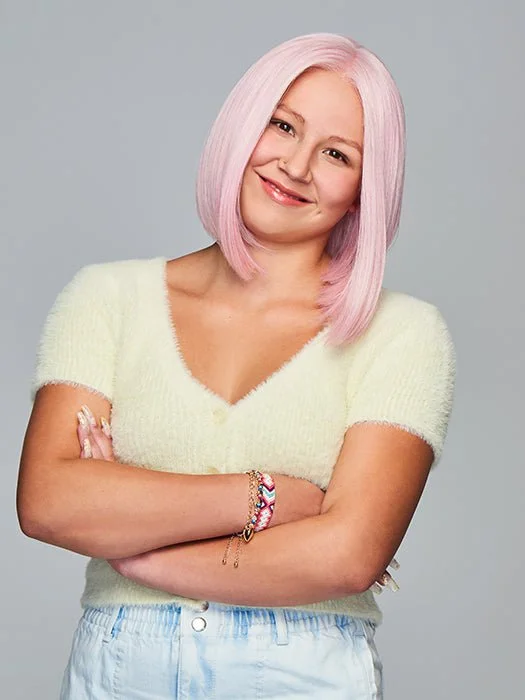 Sweetly Pink | Synthetic Lace Front Wig (Mono Part)--- fun children's wigs, playful wigs for kids, wig styles for children, colorful kids' wigs Sweetly Pink | Synthetic Lace Front Wig (Mono Part)--- fun children's wigs, playful wigs for kids, wig styles for children, colorful kids' wigs