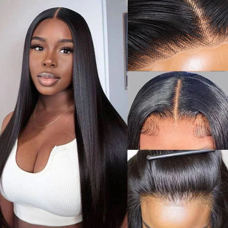 Klaiyi Straight Hair 7x5 Bye Bye Knots 13x4 Pre-Everything Put On and Go Glueless Wig  Flash Sale Affordable Lace Part Wigtop-rated no lace wigs, best wigs, high-quality no lace wigs, top-rated glueless wigs