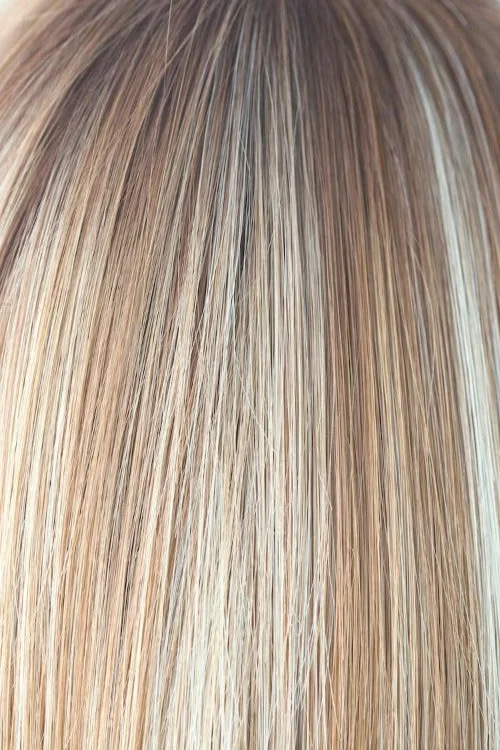 Nutmeg-F | Rooted Dark with Honey Brown base with Platinum Blonde highlight