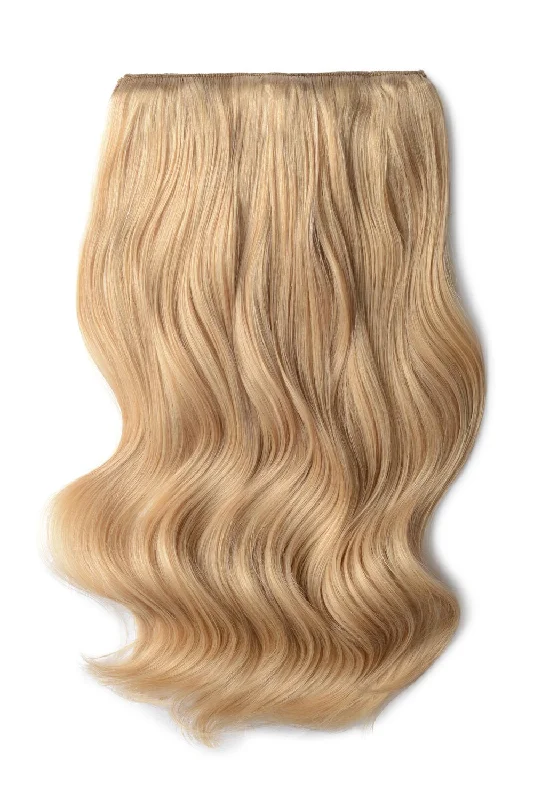 Human Hair Weft Bundles for Sew-In Installations---Double Wefted Full Head Remy Clip in Human Hair Extensions - Light Golden Blonde (#16) Human Hair Weft Bundles for Sew-In Installations---Double Wefted Full Head Remy Clip in Human Hair Extensions - Light Golden Blonde (#16)