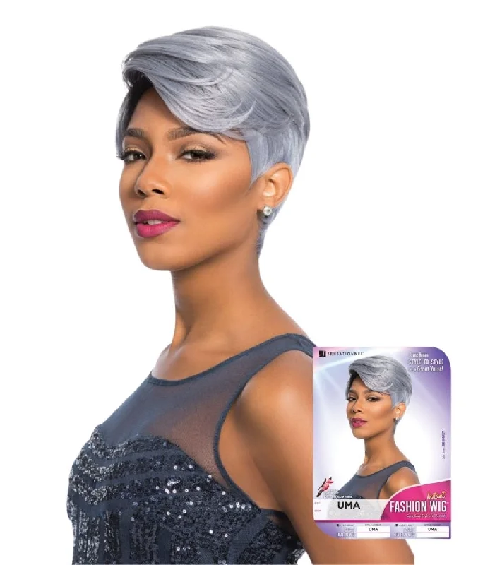 Glueless Human Hair Wigs for Women-Sensationnel Instant Fashion Wig - Uma