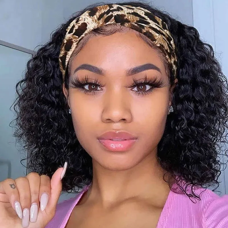 Short Wigs for a Classic Look-Sunber Headband Bob Wigs Water Wave Glueless Human Hair Wigs 150% Density Easy Wear & Go Wigs Short Wigs for a Classic Look-Sunber Headband Bob Wigs Water Wave Glueless Human Hair Wigs 150% Density Easy Wear & Go Wigs