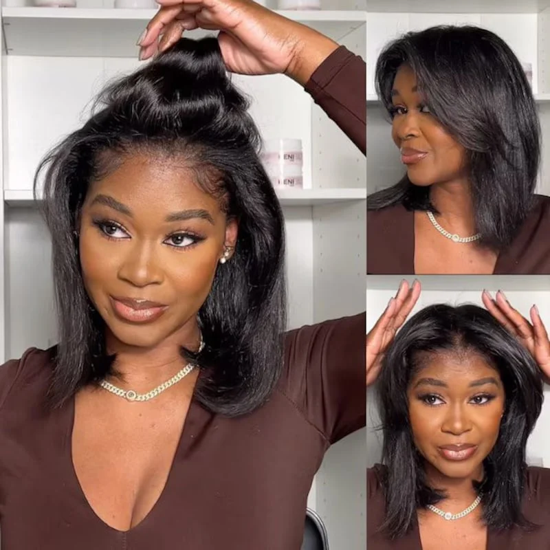 Wear & Go Glueless Wigs for Long Hair-Natural-Looking No Lace Wigs--Sunber Grab And Go 7x5 Bye Bye Knots Pre-Cut Lace Closure Bob Wigs Yaki Straight Human Hair Wigs Pre-plucked Wear & Go Glueless Wigs for Long Hair-Natural-Looking No Lace Wigs--Sunber Grab And Go 7x5 Bye Bye Knots Pre-Cut Lace Closure Bob Wigs Yaki Straight Human Hair Wigs Pre-plucked