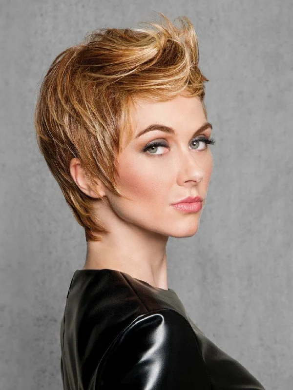 Glueless Human Hair Wigs for Daily Wear-Feather Cut Wig by Hairdo | Heat Friendly Synthetic Hair | Average Cap