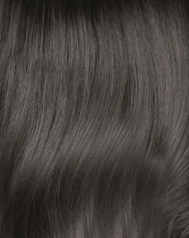 Midnight Stone | Smoky fused gray stone base with off-black roots. Cool, lush appearance enhances any style with a beauty boost