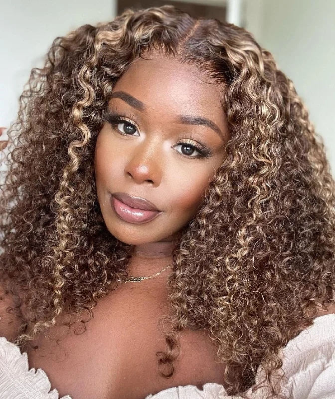 Premium No Lace Wigs Collection---Isis Highlighted Curly 5x5 Lace Closure Wig