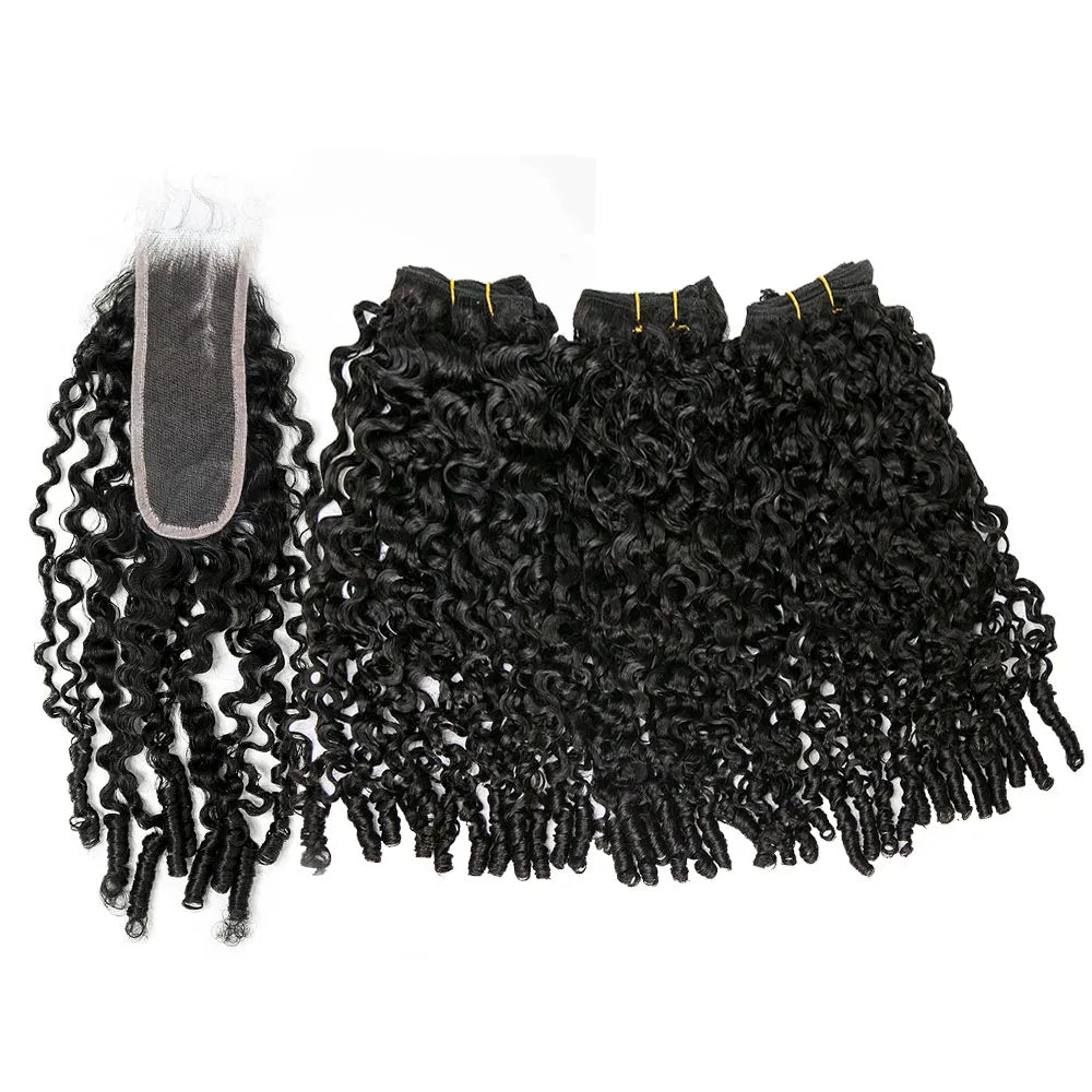 Human Hair Weft Bundles for Sew-In Installations---Natural Color Water Curly Human Hair Weft Bundles with 2x6 HD Lace Closure Human Hair Weft Bundles for Sew-In Installations---Natural Color Water Curly Human Hair Weft Bundles with 2x6 HD Lace Closure