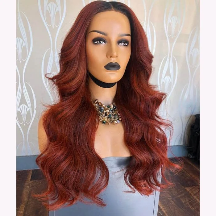 Premium No Lace Wigs Collection--Ariel Ginger Body Wave 13x6 Lace Front Wig