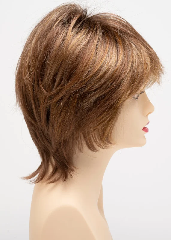 Creamed Coffee | Sable brown roots with chocolate brown blended with warm cinnamon and blonde latte