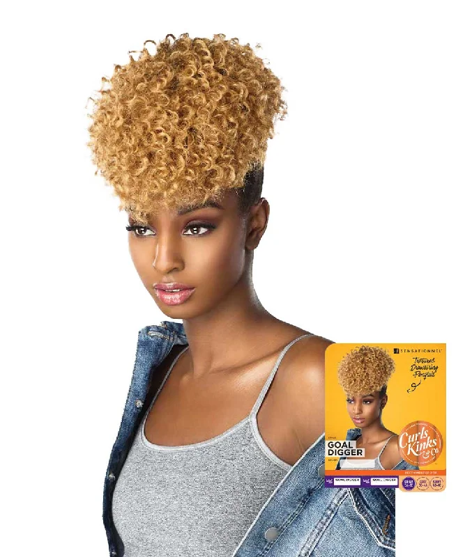 clip-in ponytail extensions, premium ponytail extensions, high-quality clip-in ponytails, 100% human hair ponytails---Sensationnel Curls, Kinks & Co. - Goal Digger clip-in ponytail extensions, premium ponytail extensions, high-quality clip-in ponytails, 100% human hair ponytails---Sensationnel Curls, Kinks & Co. - Goal Digger