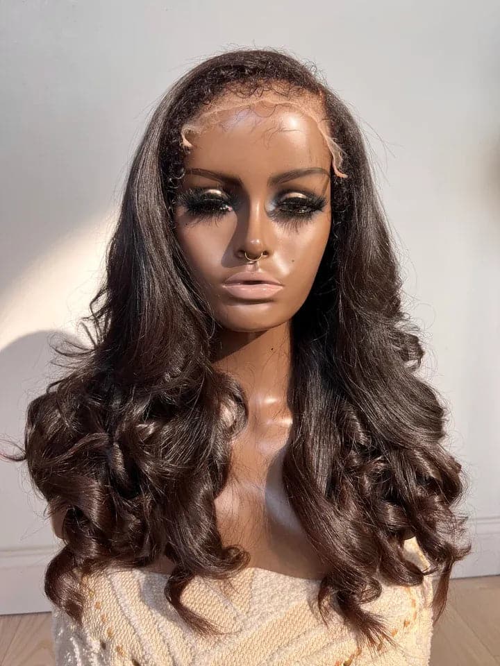 Premium No Lace Wigs Collection---4C Edges - Body Wave 5X5 Lace Closure Wig with Curly Edges Premium No Lace Wigs Collection---4C Edges - Body Wave 5X5 Lace Closure Wig with Curly Edges