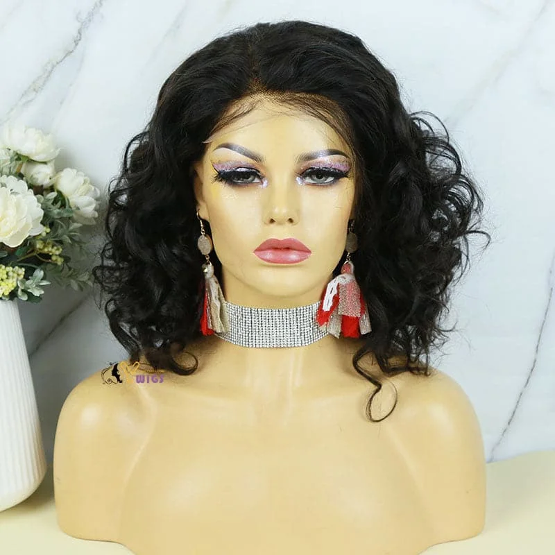 Premium No Lace Wigs Collection---Sherry - Body Wave Bob 5X5 Lace Closure Wig