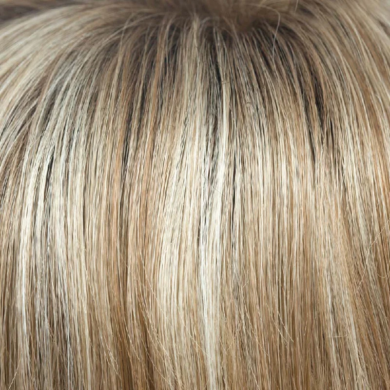 Sugar Cane R | Medium Brown rooted, Platinum Blonde and Strawberry Blonde 50/50 blend base with Light Auburn highlight