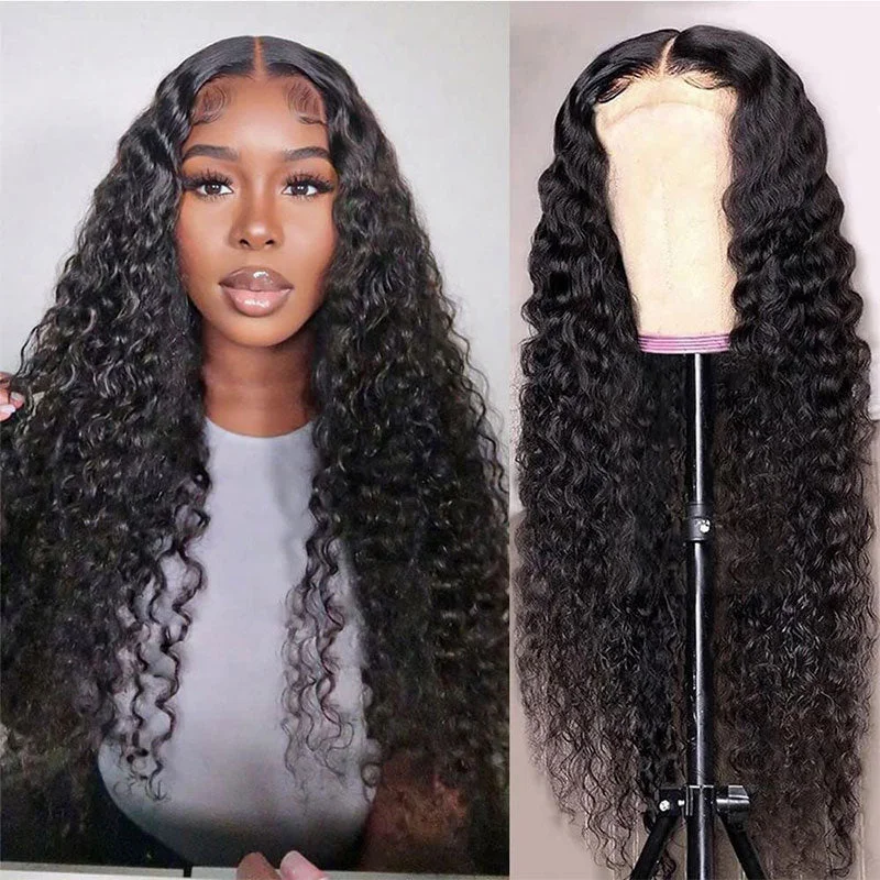 Klaiyi Put On and Go 7x5 Pre-cut Lace Jerry Curly Wigs 100% Virgin Hair Realistic Human Hair Wigs Flash Saletop-rated no lace wigs, best wigs, high-quality no lace wigs, top-rated glueless wigs