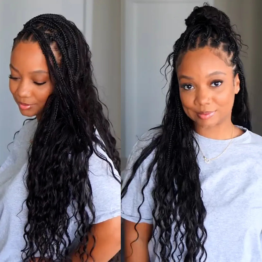 Crochet Braids for Curly Hair-Crochet Mermaid Braids with Loose Wave Human Hair Curls Crochet Braids for Curly Hair-Crochet Mermaid Braids with Loose Wave Human Hair Curls