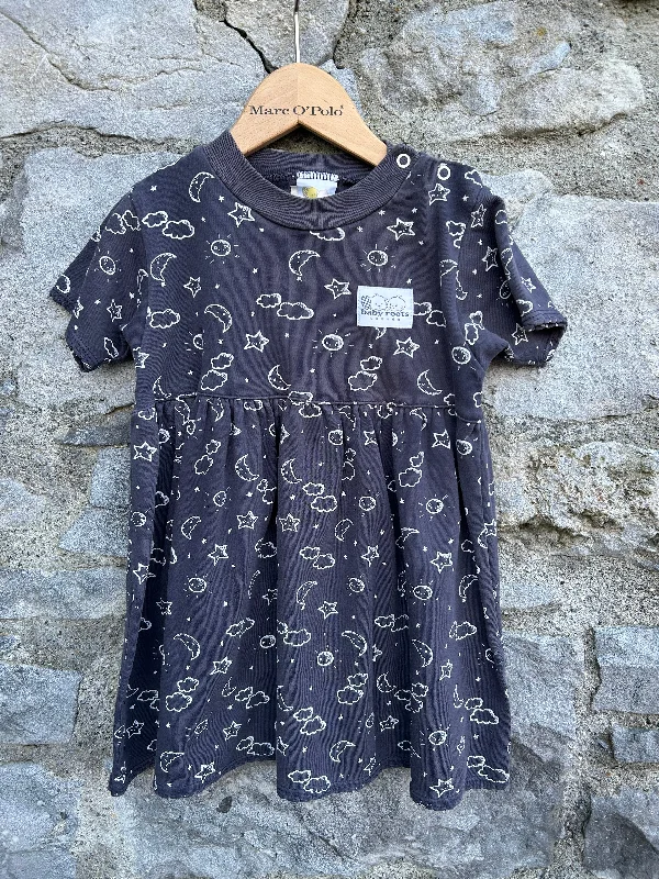 90s stars&suns navy dress  18-24m (86-92cm)