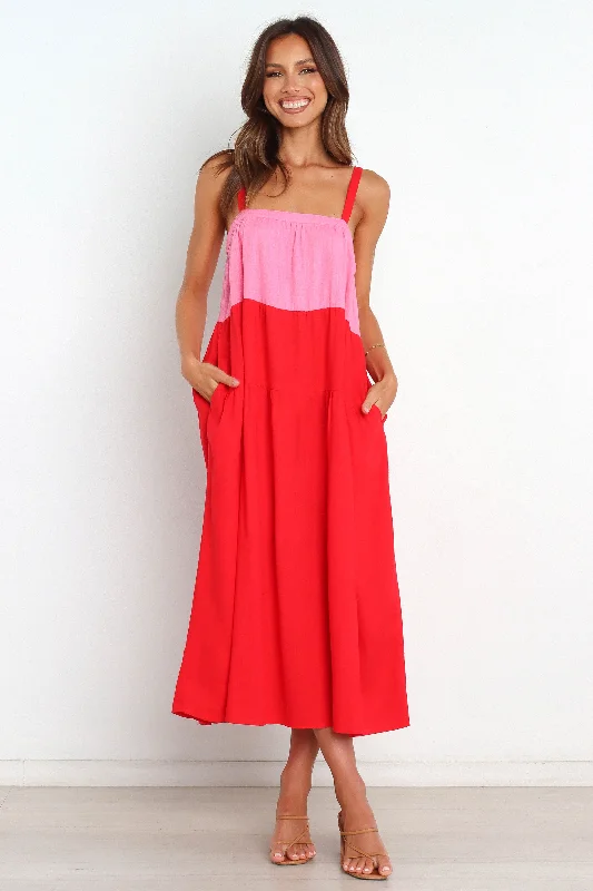 Aliana Dress - Pink Splice