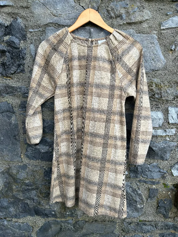 Beige&brown check dress  13-14y (158-164cm)