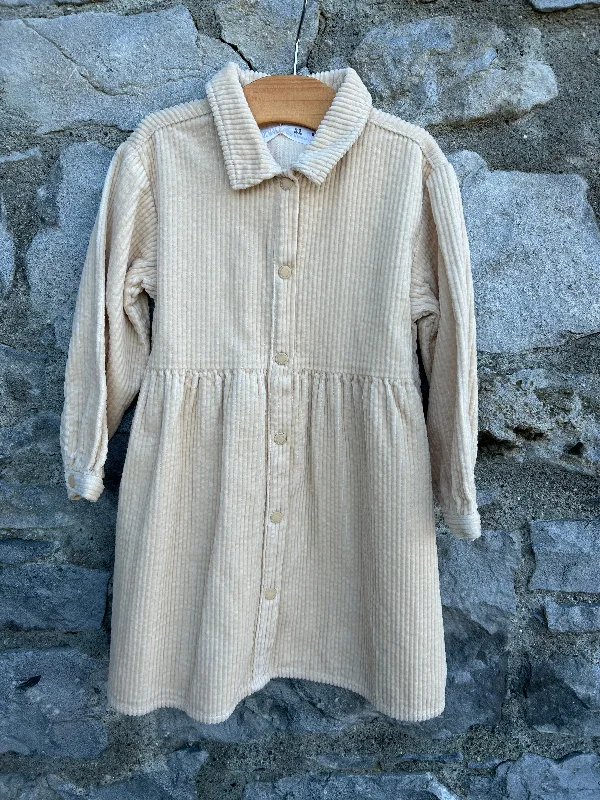 Beige ribbed dress  2-3y (92-98cm)