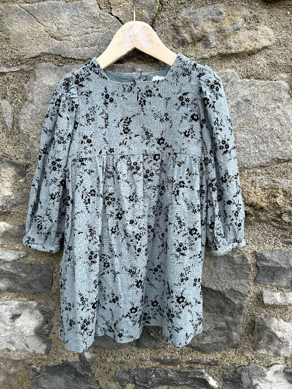 Grey floral dress  4-5y (104-110cm)