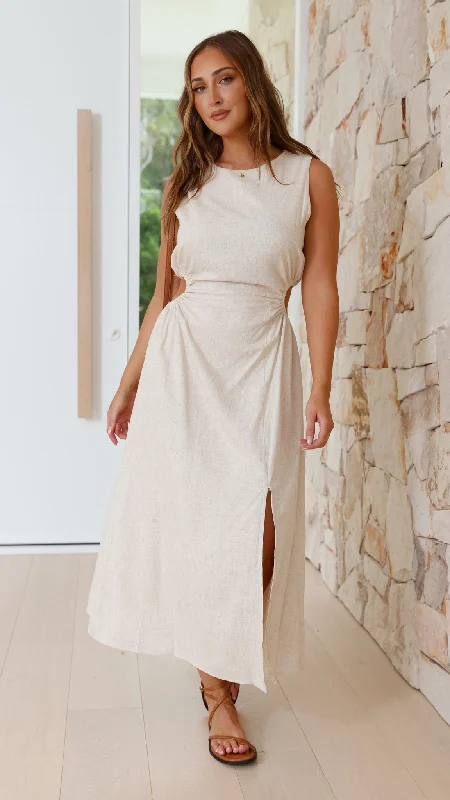 Jamila Midi Dress - Natural