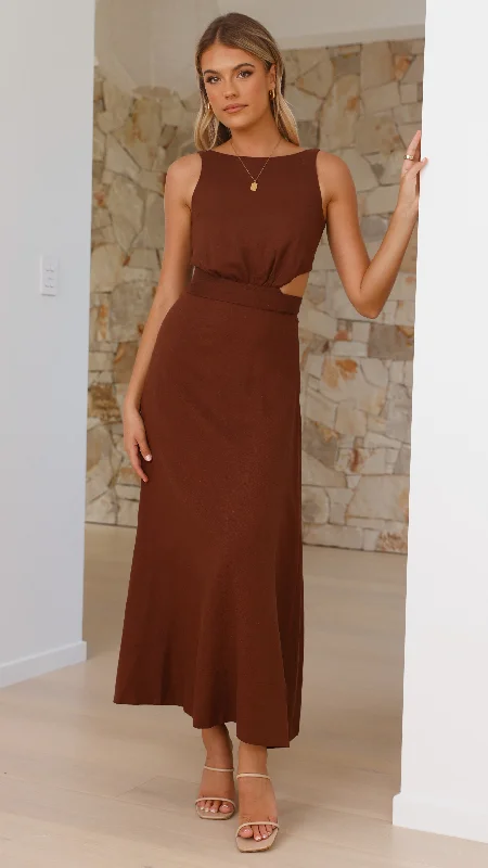 Kimberley Midi Dress - Chocolate