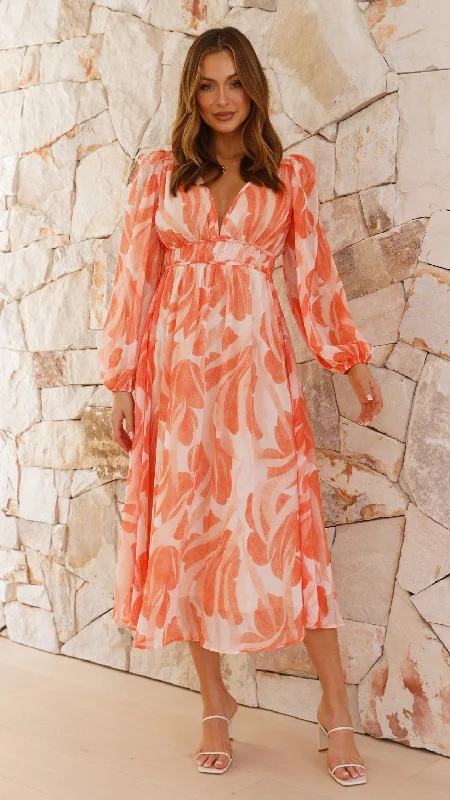 Luana Midi Dress - Orange